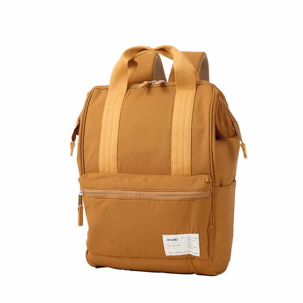 anello camel leather regular sized backpack Kuchigane Backpack Departure (R) Camel 4475 – anello®