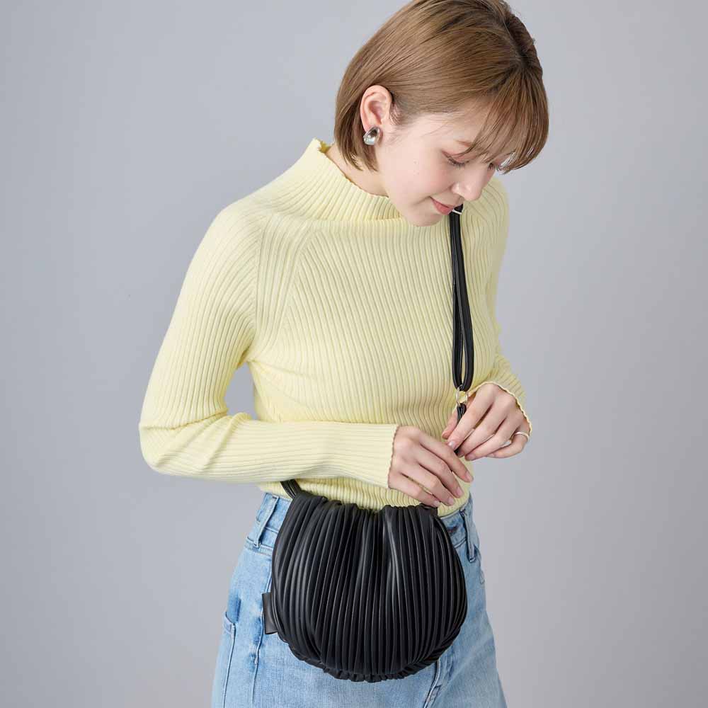 Schoudertas Mini Plooien Zwart 0201