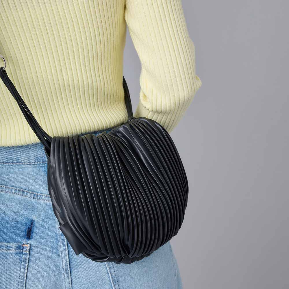 Schoudertas Mini Plooien Zwart 0201