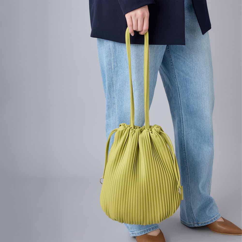 Tote Pleats Lime Green 0202