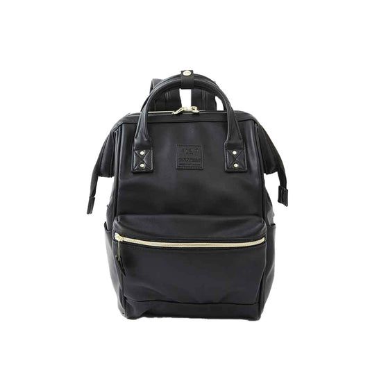 anello large premium leather backpack Seek Clasp in Black Anello Leather Backpack Mini Backpack